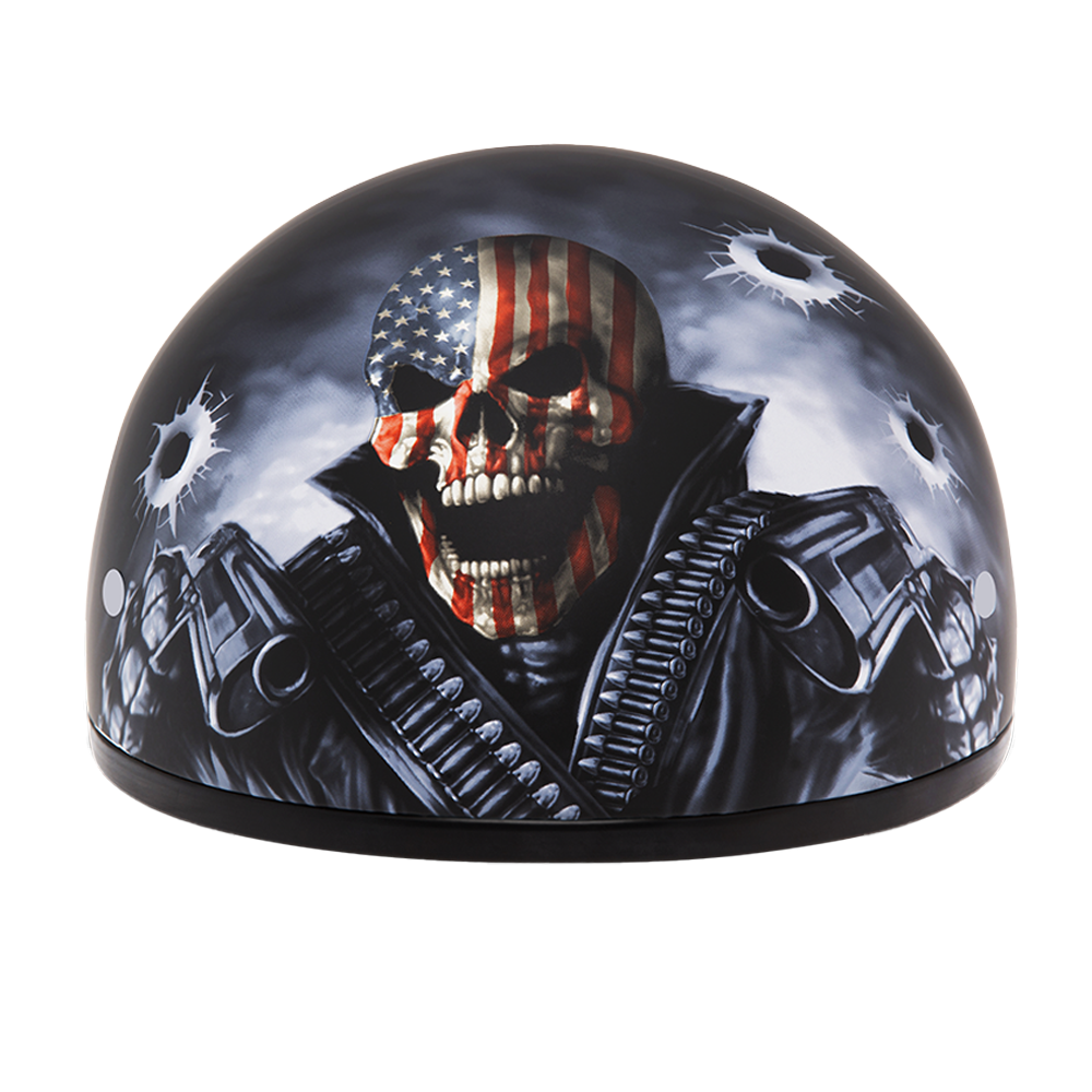 Daytona Motorcycle Half Face Helmet - Skull Cap Graphics - Come Get 'Em Daytona Motorcycle Half Face Helmet - Skull Cap Graphics - Come Get 'Em