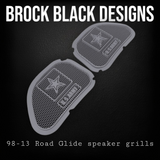 98-2023 Road Glide inner fairing 3D Army speakers grill covers set