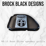 98-2023 Road Glide 3D Airborne logo speakers grill covers set