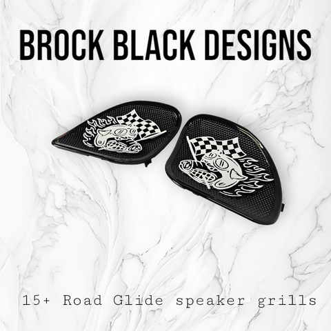98-2023 Road Glide 3D Fast Johnny speakers grill covers set