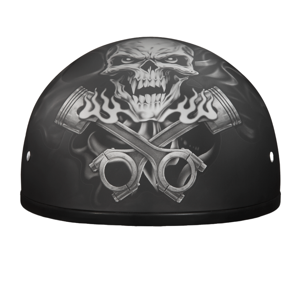 Daytona Skull Cap Pistons Skull Half Helmet, S Daytona Skull Cap Pistons Skull Half Helmet, S