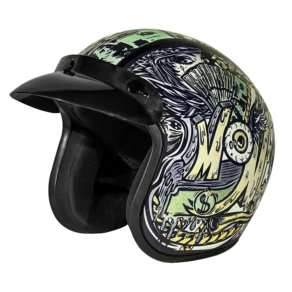 custom full face helmets motorcycle DOT Approved Daytona Cruiser Open Face Motorcycle Helmet