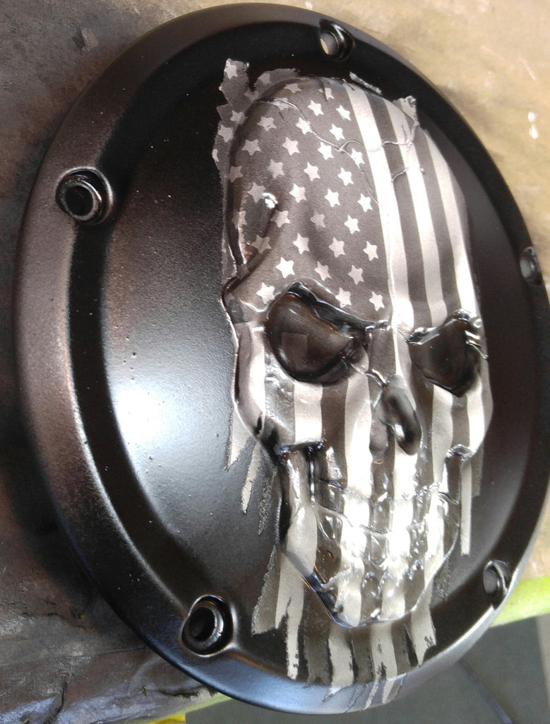 Harley Davidson American Flag Skull With Black And White Theme And Fla 