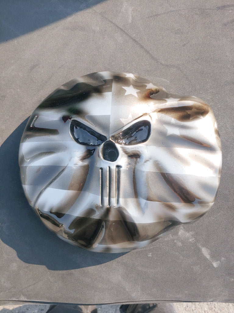 custom punisher motorcycle helmet 3D Punisher 103 Harley air cleaner – Brock Black Customs