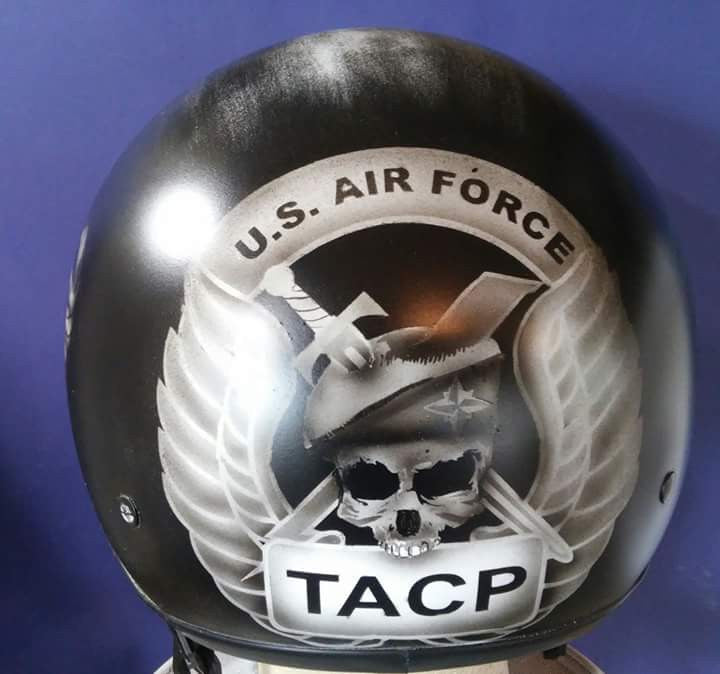 Harley Air Force themed helmet – Brock Black Customs Harley Air Force themed helmet – Brock Black Customs