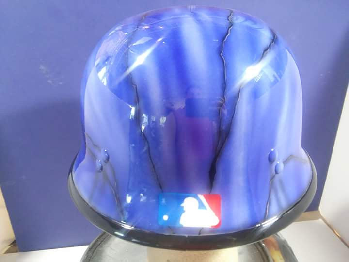 dodgers motorcycle helmet 3D LA Dodger Helmet – Brock Black Customs