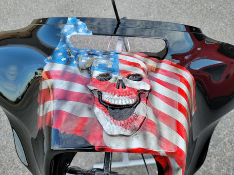 Harley davidson 3D skull American flag fairing batwing
