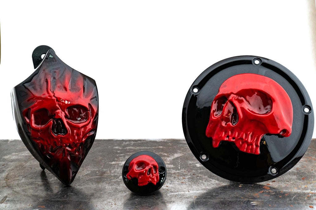 Harley 3d-big-fanged-skull-horn-cover – Brock Black Customs