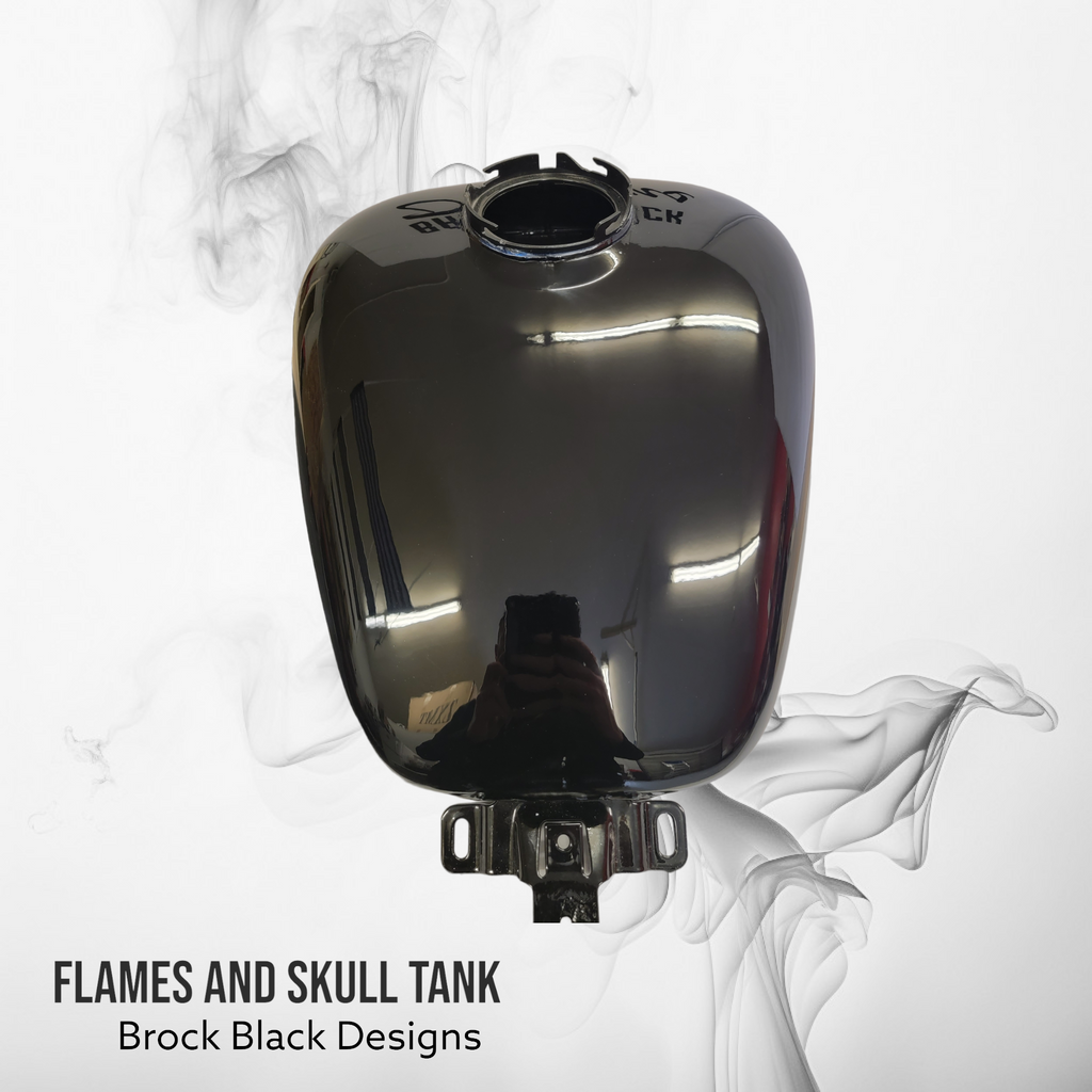 Harley Flamed Tank – Brock Black Customs