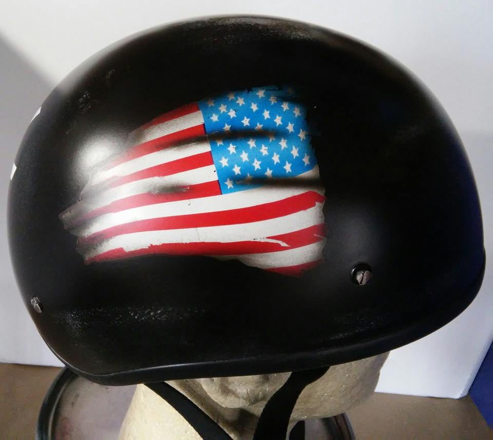 ac biker helmet in usa Harley Helmet Paratrooper and American Flag