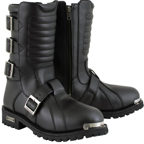 Xelement 1503 Men's Black 'Executioner' Leather Motorcycle Boots