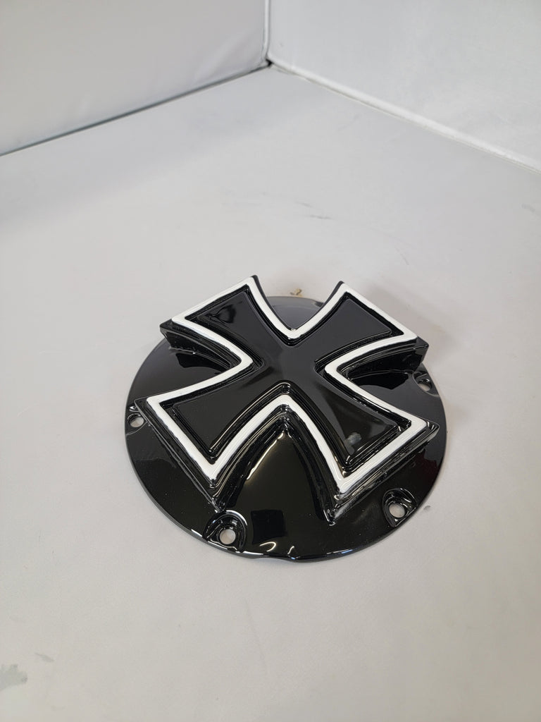 Maltese cross Harley derby cover – Brock Black Customs