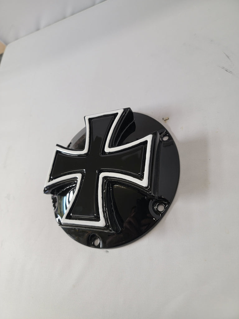 Maltese cross Harley derby cover – Brock Black Customs