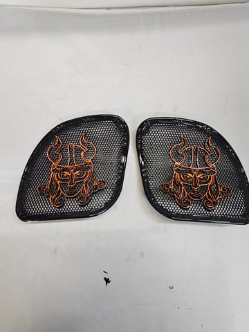 98-2024 Road Glide 3D Shield Maiden speakers grill covers set