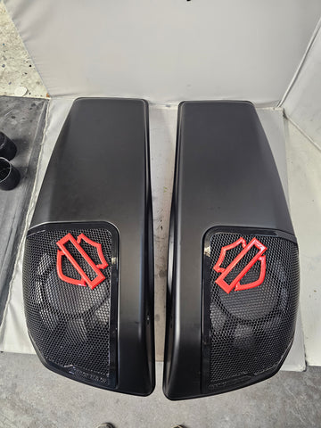 24+ Harley Davidson bag lid Speaker Grill Cover Guard shield theme