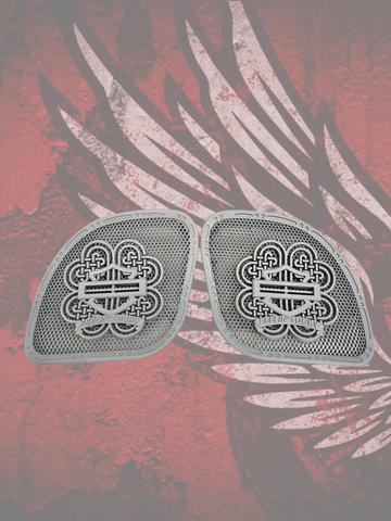 98 to 2024+ Road Glide 3D Celtic feelin lucky speakers grill covers set