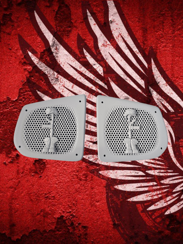 86-95 Harley inner 3D soldiers cross speakers grill covers set