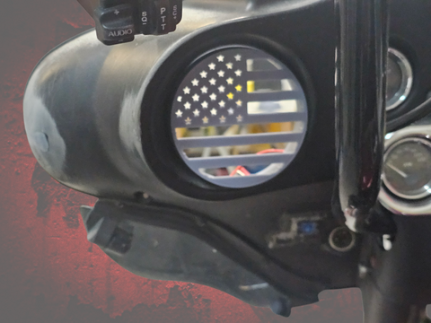 97-25+ Touring 3D American flag speakers grill covers set