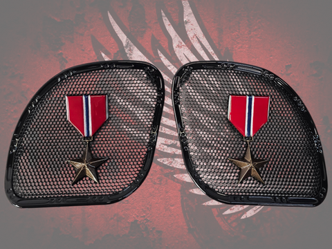 98-2024 Road Glide 3D Bronze Star speakers grill covers set