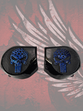 97-25+ Harley inner Touring 3D webbed punisher speakers grill covers set