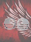 97-25+ Touring 3D American flag speakers grill covers set