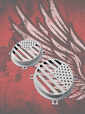 97-25+ Touring 3D American flag speakers grill covers set