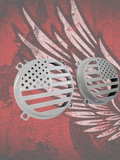 97-25+ Touring 3D American flag speakers grill covers set