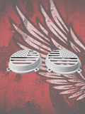 97-25+ Touring 3D American flag speakers grill covers set
