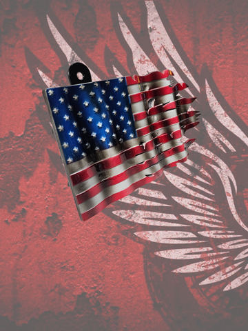 Tattered American Flag horn cover