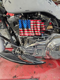 Tattered American Flag horn cover