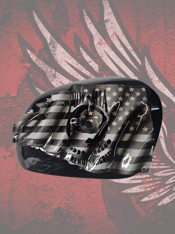 Tattered American flag with POW MIA Tribute air cleaner
