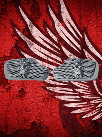 19 to 26+ Indian Chieftain webbed skull inner speaker grills set