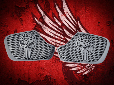 19 to 26+ Indian Chieftain webbed punisher inner speaker grills set