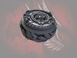 23.5+ Aztec calendar themed fuel cap assembly