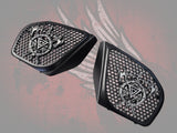98 to 2024+ Road Glide 3D Viking shield speakers grill covers set