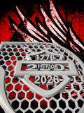 97-2026+ Harley inner 3D 250 Anniversary speakers grill covers set