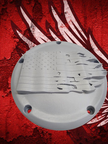 3D embossed tattered American flag