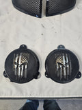 97-25+ Harley inner 3D punisher speakers grill covers set