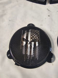 97-25+ Harley inner 3D punisher speakers grill covers set