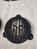 97-25+ Harley inner 3D punisher speakers grill covers set