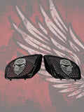 98-2023 Road Glide Innenverkleidung 3D Totenkopf und Bandana Lautsprecher Grill Abdeckungen Set