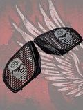 98-2023 Road Glide Innenverkleidung 3D Totenkopf und Bandana Lautsprecher Grill Abdeckungen Set