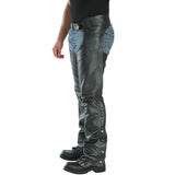 Xelement 7554 Men's Black 'Advanced Dual Comfort' Motorcycle Biker Leather Chaps