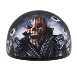 DOT Approved Daytona Motorcycle Half Face Helmet - Skull Cap Graphics for Men & Women, Scooters, ATVs, UTVs & Choppers - W/ Come Get 'Em