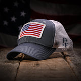 Slate & White Mesh-Back Trucker Hat