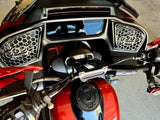 98-2024 Road Glide 3D brass knuckles speakers grill covers set