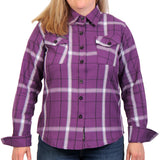 Hot Leathers FLL3010 Ladies 'Purple, White and Black' Flannel Shirt