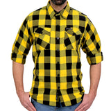 Hot Leathers FLM2014 Men's 'Gold and Black' Flannel Long Sleeve Shirt