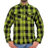 Hot Leathers FLM2015 Men's Black and  Green Long Sleeve Flannel