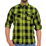 Hot Leathers FLM2015 Men's Black and  Green Long Sleeve Flannel